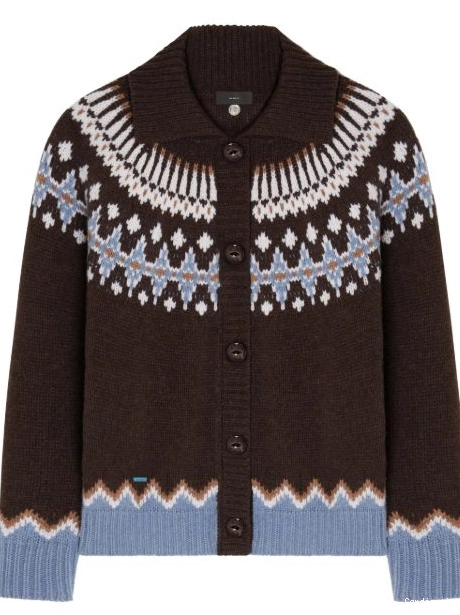 Cheap fair Women isle Alanui wool intarsia coat knit cardi 0628